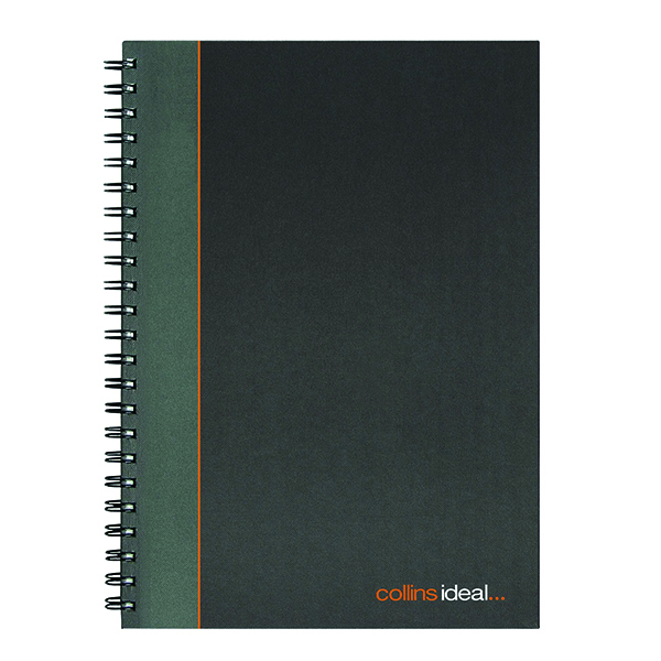 Collins Ideal Feint Ruled Wirebound Notebook A4 6428W BLACK - E B Erskine