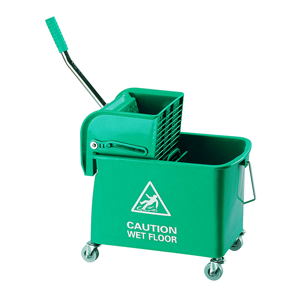 Mops & Buckets Mobile Mop Bucket and Wringer 20 Litre Green 101248GN