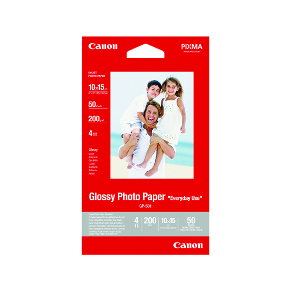 Photo Paper Canon Glossy Photo Paper 4 x 6 Inch (50 Pack) 0775B081