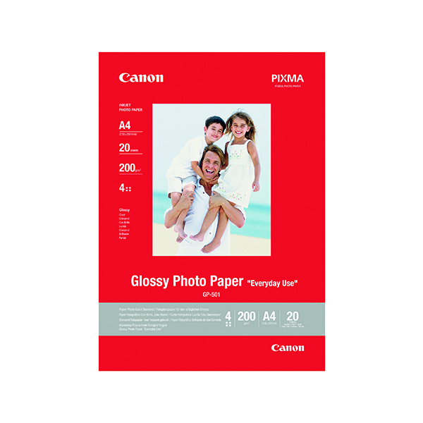 Photo Paper Canon A4 Glossy Photo Paper (20 Pack) 0775B082