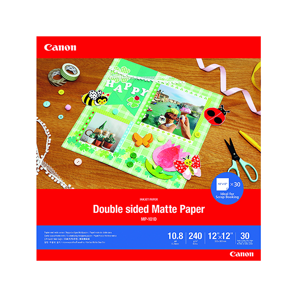 Photo Paper Canon Double-Sided Matte Photo Paper 12x12 Inch 30 Sheets 4076C007