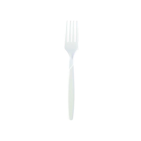 Cutlery Heavy Duty Plastic Forks 178mm White (100 Pack) 182WHBAG