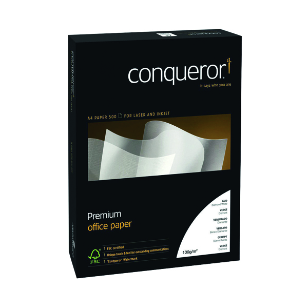 Conqueror 100gsm A4 Paper Ream Diamond White (500 Pack) CQX0324DWNW