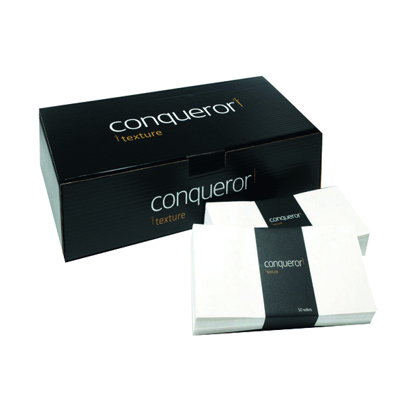 Conqueror Laid 110x220mm Brilliant White DL Wallet Envelope (500 Pack) CDE1006BW
