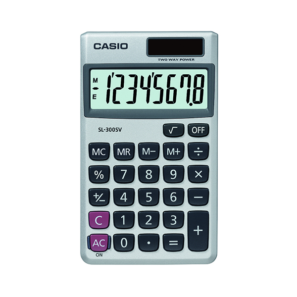 Handheld Calculator Casio Pocket 8-Digit Calculator SL-300SV