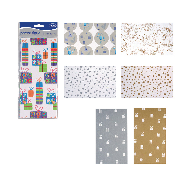 County Stationery  Printed Tissue Assorted Designs (60 Pack) C195