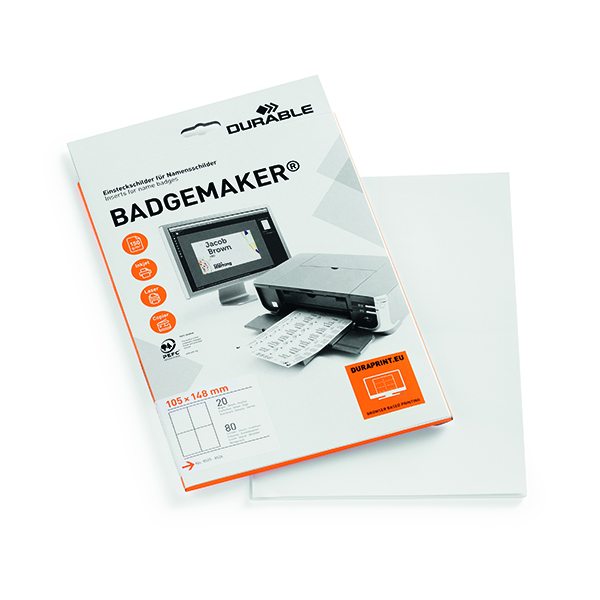 Inserts Durable Badgemaker Inserts A6 (80 Pack) of 80 142002