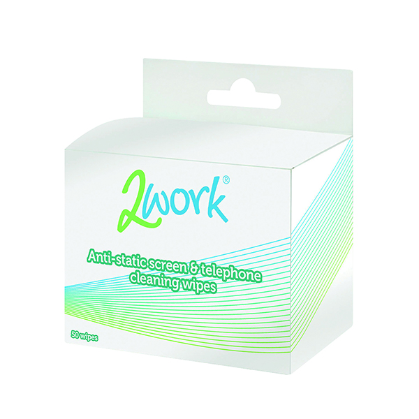 2Work Anti-Static Screen and Telephone Wipes (50 Pack) DB50342