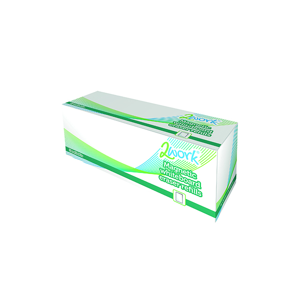 2Work Whiteboard Eraser Refill Pads (10 Pack) AWER010TWK