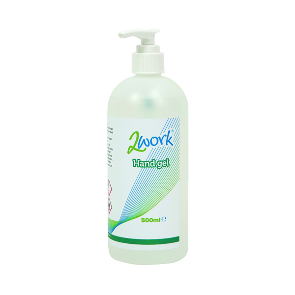 2Work Hand Cleaning Alcohol Gel 500ml (6 Pack) AHAG500TWK