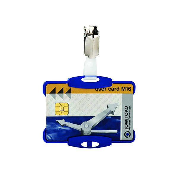 Holders Durable Security Pass Holder With Clip Blue (25 Pack) 8118/06