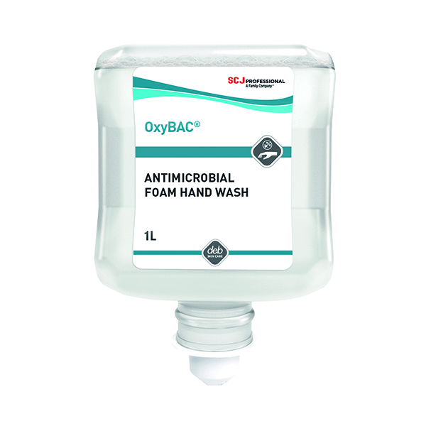 Deb OxyBAC Antibacterial Foam Wash 1 Litre Cartridge (6 Pack) OXY1L
