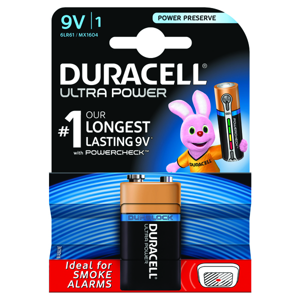 9V Duracell Ultra Power 9V Batteries 75051968