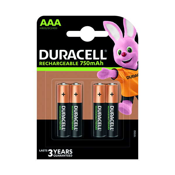 AAA Duracell Stay Charged Rechargeable AAA NiMH 900mAh Batteries (4 Pack) 81364750