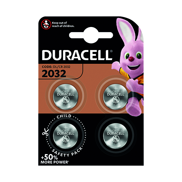 Button Cell Duracell 2032 Lithium Coin Battery (4 Pack) ECR2032