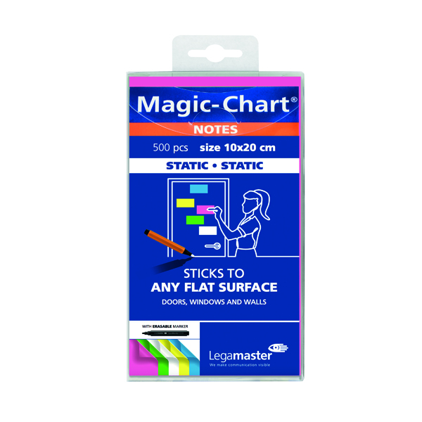 Legamaster Magic Notes 200x100mm Assorted with Pen (500 Pack) 7-159499