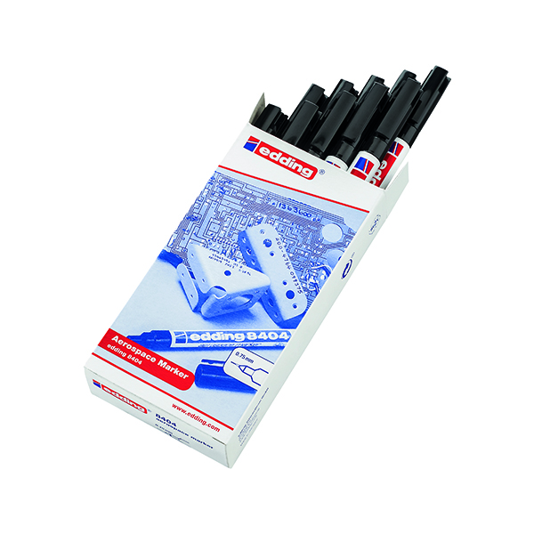 Other Tip Edding 8404 Aerospace Permanent Marker Ultra Fine Black (10 Pack) 8404-001