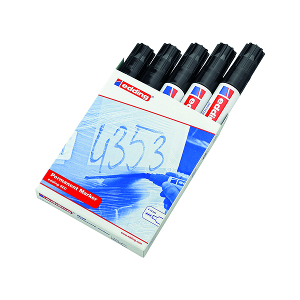 Edding 800 Chisel Tip Permanent Marker Extra Large Black (5 Pack) 800/5-001