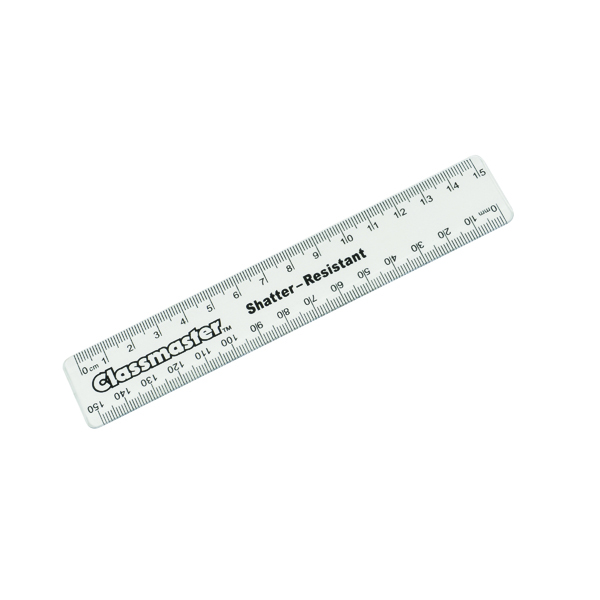 Classmaster Shatter Resistant Ruler 15cm Clear (100 Pack) R15C