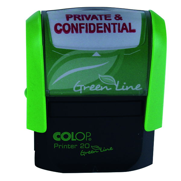 COLOP Green Line Word Stamp PRIVATE & CONFIDENTIAL Red P20GLPRI