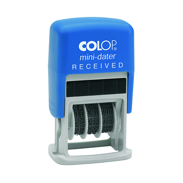 COLOP Self Inking Mini Text and Date Stamp RECEIVED S160L1