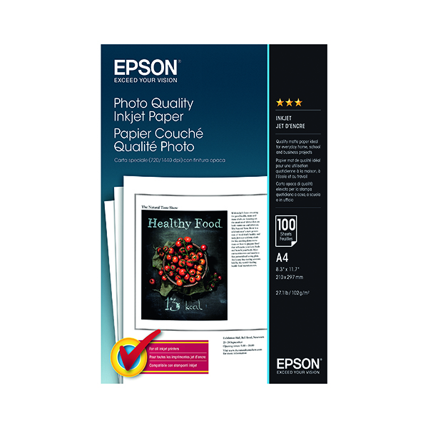 Epson White Photo A4 Inkjet Paper 102gsm (100 Pack) C13S041061