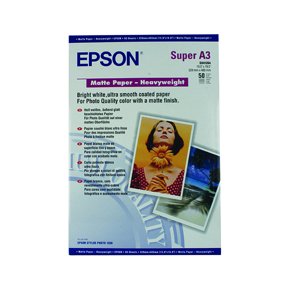 Epson A3+ Matte Heavyweight Photo Paper (50 Pack) C13S041264