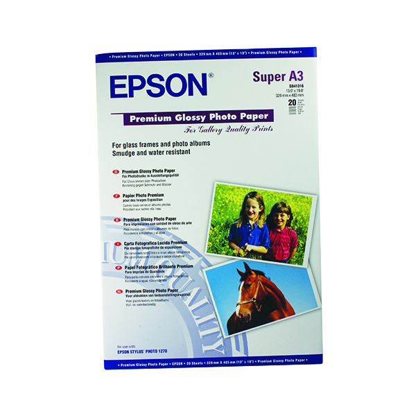 Epson Premium A3+ Glossy Photo Paper (20 Pack) C13S041316