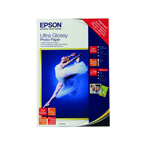 Epson Ultra Glossy Photo Paper 10 x 15cm (20 Pack) C13S041926