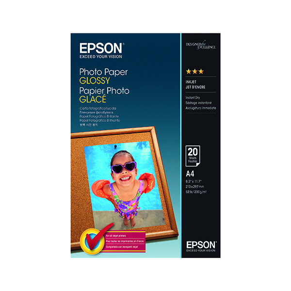 Epson Glossy A4 Photo Paper 200gsm (20 Pack) C13S042538