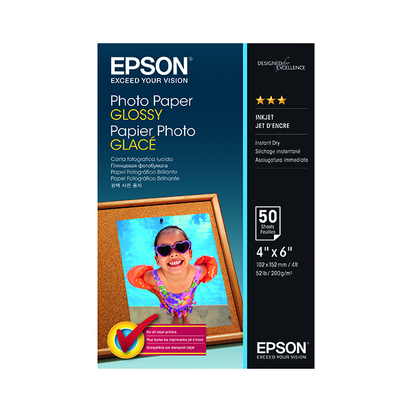 Epson Photo Paper Glossy 10x15cm 200gsm (50 Pack) C13S042547