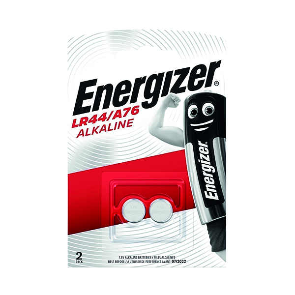 Button Cell Energizer Speciality Alkaline Battery A76/LR44 (2 Pack) 623055