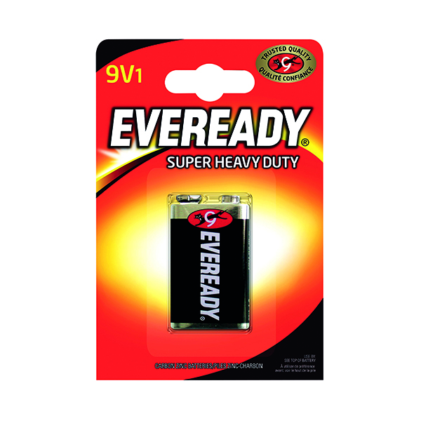9V Eveready Super Heavy Duty 9V Battery 6F22BIUP