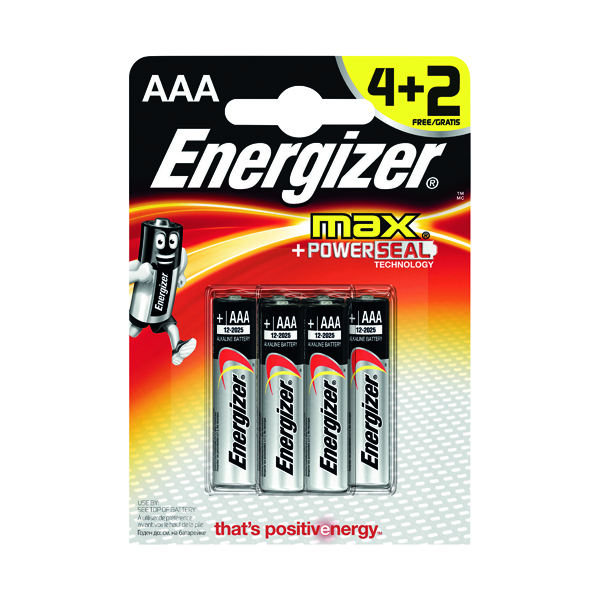 Energizer MAX E92 AAA Batteries (6 Pack) E300142400