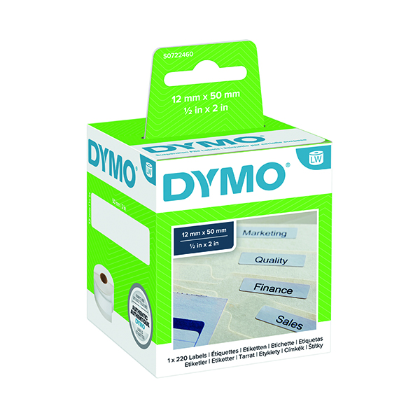 Labelling Tapes & Labels Dymo White Suspension File Label 50x12mm (220 Pack) S0722460