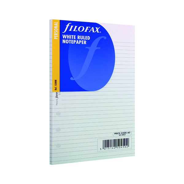 Filofax Refill Personal Ruled Paper White (30 Pack) 133008