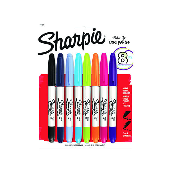 Unspecified Sharpie Twin Tip Permanent Marker Assorted (8 Pack) 2065409