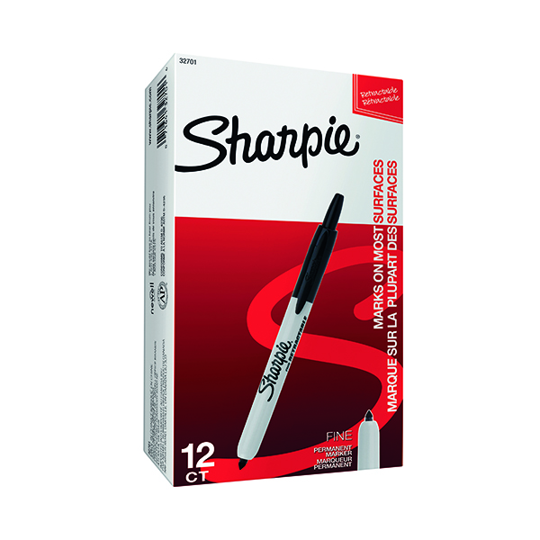 Bullet Tip Sharpie Retractable Marker Fine Black (12 Pack) S0810840