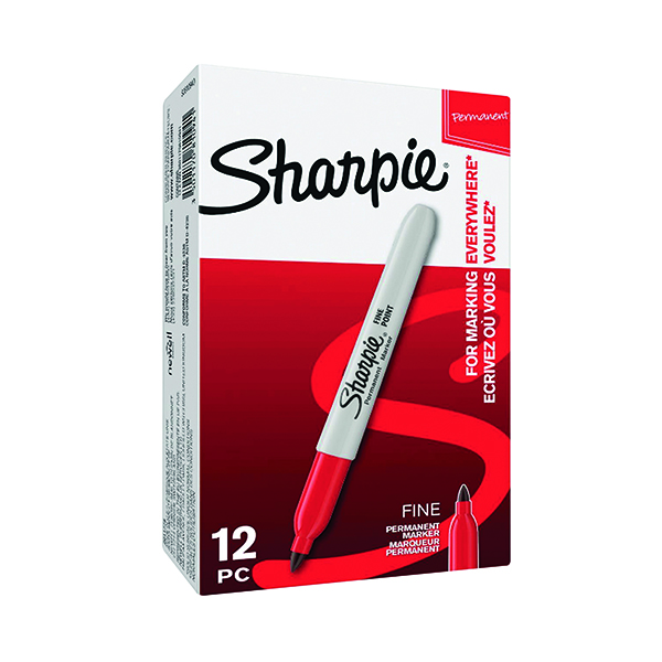 Bullet Tip Sharpie Permanent Marker Fine Red (12 Pack) S0810940