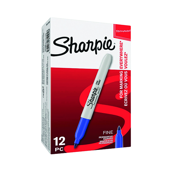 Bullet Tip Sharpie Permanent Marker Fine Blue (12 Pack) S0810950