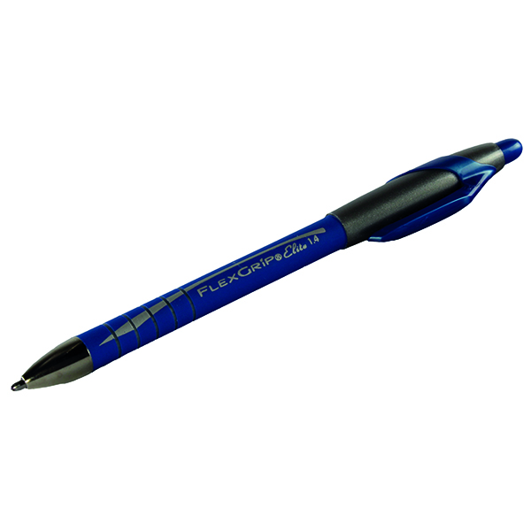 PaperMate Flexgrip Elite Retractable Ballpoint Pen Medium Blue (12 Pack) S0767610