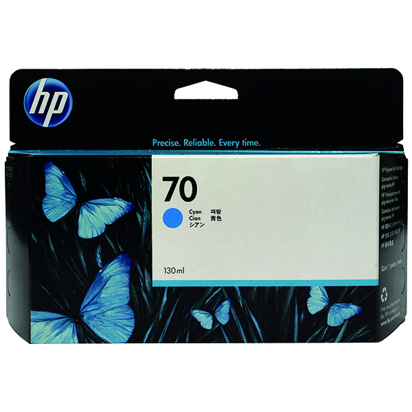 HP 70 Cyan Standard Capacity Ink Cartridge 130ml - C9452A