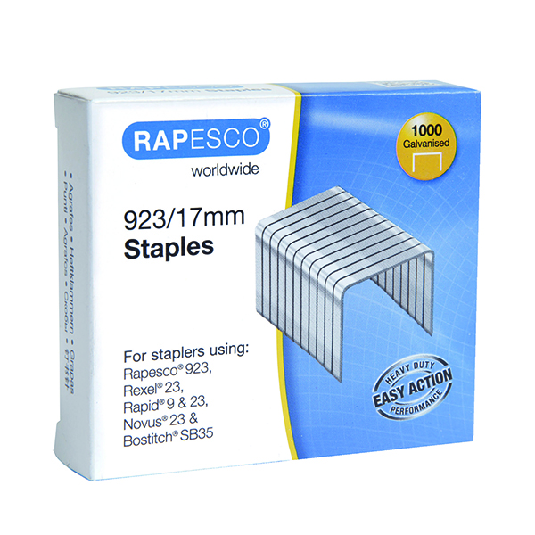 12+mm Rapesco 923/17mm Staples (1000 Pack) 1240