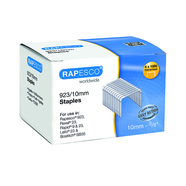 Staples Rapesco 923/10mm Staples (4000 Pack) S92310Z3
