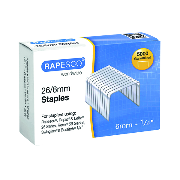 Rapesco 26/6mm Staples (5000 Pack) S11662Z3