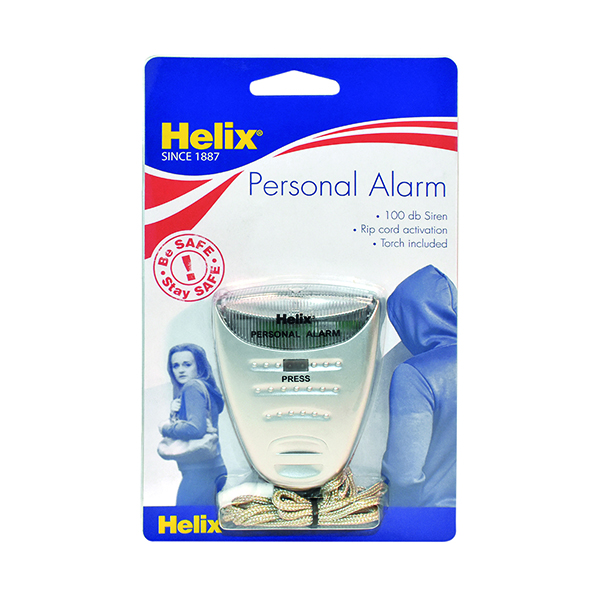 Personal Alarms Helix Personal Attack Alarm With Torch Silver PS2070