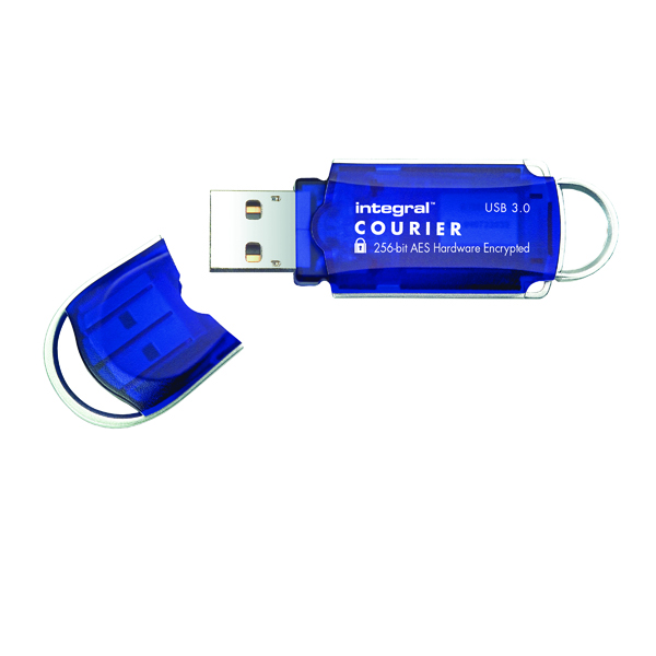 Memory Sticks Integral Courier Encrypted USB 3.0 64GB Flash Drive INFD64GCOU3.0-197