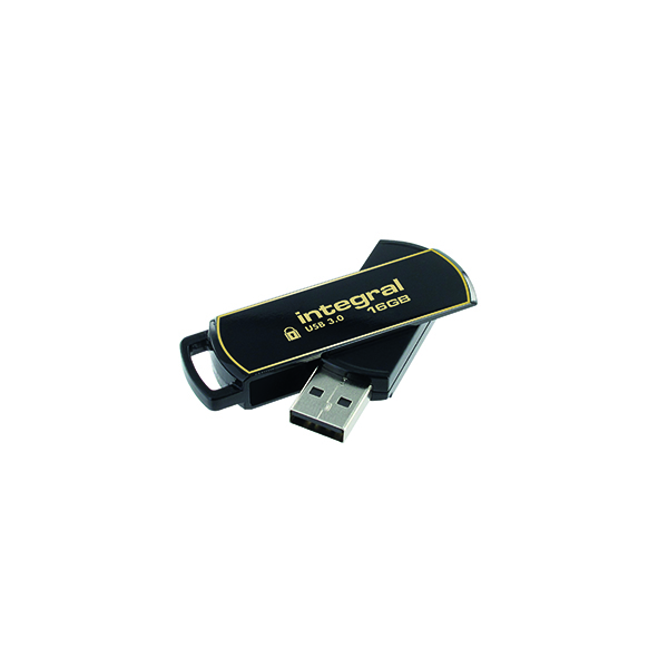 Memory Sticks Integral Secure 360 Encrypted USB 3.0 16GB Flash Drive INFD16GB360SEC3.0