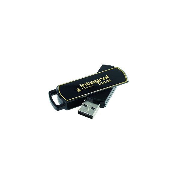 Memory Sticks Integral Secure 360 Encrypted USB 3.0 32GB Flash Drive INFD32GB360SEC3.0