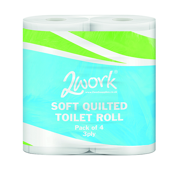 2Work Luxury 3-Ply Quilted Toilet Roll 170 Sheets (40 Pack) TQ4Pk
